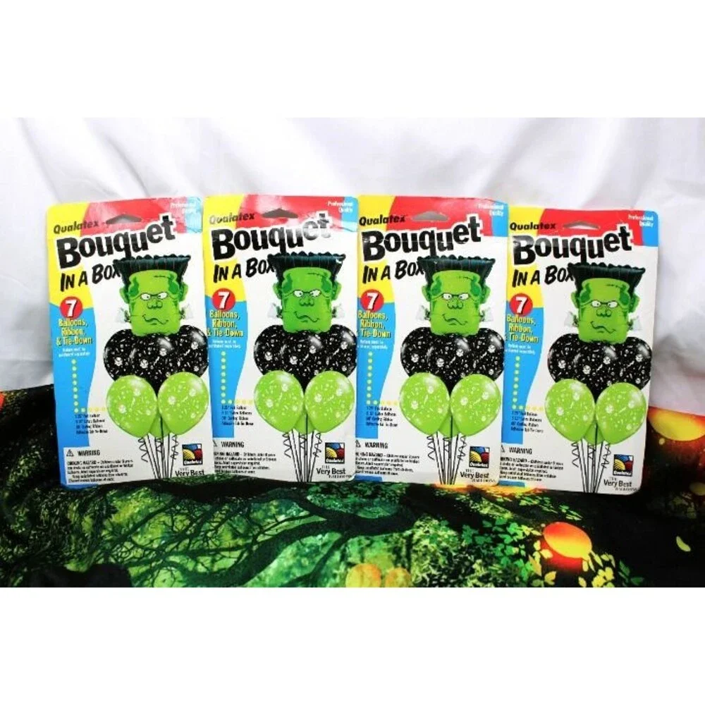 NOS HALLOWEEN! 2 Lots of 2 Qualatex Bouquet In A Box 7 FRANKENSTEIN Has ALL in 1